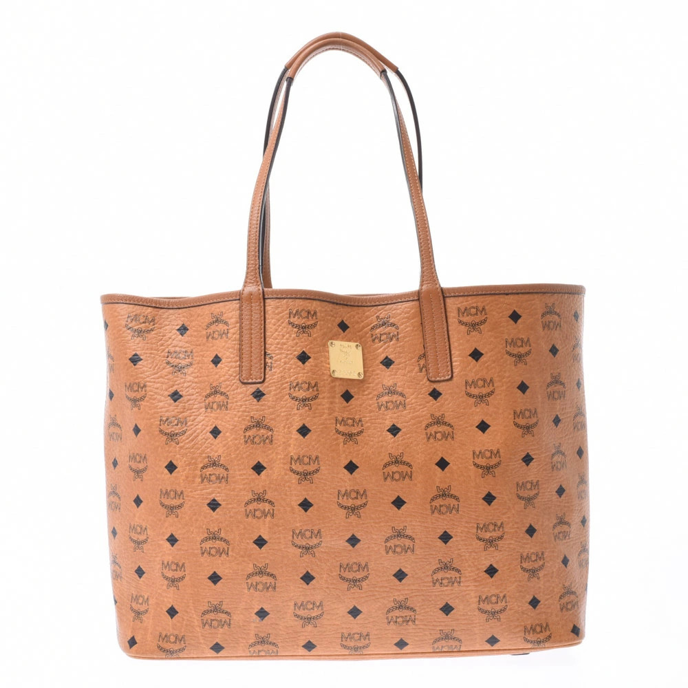 MCM Cognac Calf Tote Shoulder Bag Brown